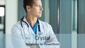  Presentation with doctor in hospital health insurance related icons healthcare person saving medical - Cool new slide deck with lab work - thoughtful young medical doctor backdrop and a light blue colored foreground