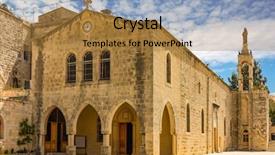  Presentation with middle east - Colorful slide deck enhanced with labanon - church of saidet et talleh backdrop and a gold colored foreground