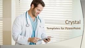  Presentation with cancer - Presentation consisting of labcoat using digital tablet background and a sky blue colored foreground