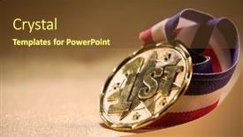  Presentation with blue ribbon - PPT layouts consisting of label-1st-on-the-golden background and a  colored foreground