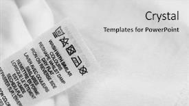  Presentation with clothing - Slide deck featuring label on clothing close-up background and a light gray colored foreground