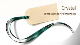  Presentation with ribbon green - Presentation with label with green satin ribbon background and a  colored foreground