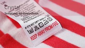  Presentation with laundry - Slides featuring label-with-laundry-care-symbols background and a coral colored foreground
