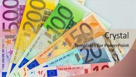  Presentation with labor - Theme consisting of labor cost - many different euro bills photo background and a yellow colored foreground