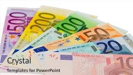  Presentation with investments - Slide set enhanced with labor cost - many different euro bills symbolic background and a  colored foreground