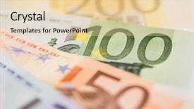  Presentation with bills - Colorful slides enhanced with labor cost - many different euro bills backdrop and a  colored foreground