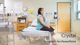  Presentation with healthy workplace full length side view - Audience pleasing slide set consisting of labor department - full length side view backdrop and a soft green colored foreground