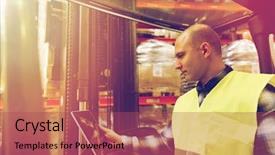  Presentation with wholesale - Slides consisting of wholesale logistic loading shipment background and a red colored foreground