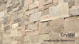  Presentation with tile wall seamless - Beautiful PPT theme featuring labor free - 100 seamless tiling stone wall backdrop and a coral colored foreground