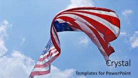  Presentation with free american flag - Cool new theme with labor free - american flag billowing backdrop and a light blue colored foreground