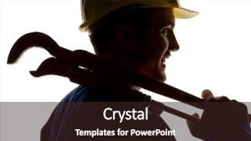  Presentation with tool belt tools - Presentation theme consisting of labor free - craftsman with tools background and a wine colored foreground