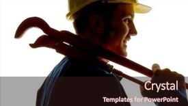  Presentation with labor - Presentation design with labor free - worker in an industrial enterprise background and a wine colored foreground