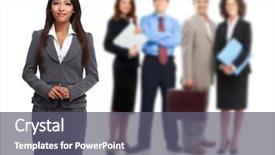  Presentation with group - Cool new slides with labor hire - business people group backdrop and a  colored foreground