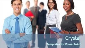  Presentation with group - Beautiful PPT theme featuring labor hire - business people group backdrop and a  colored foreground