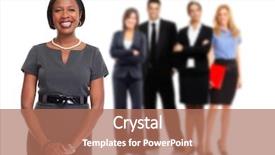  Presentation with group of people - Presentation design having labor hire - business people group background and a  colored foreground