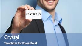  Presentation with recruitment - PPT layouts with labor hire - young man holding business card background and a teal colored foreground