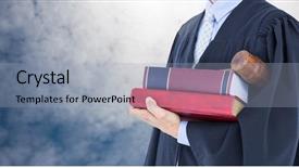  Presentation with digital book - Audience pleasing PPT layouts consisting of law nature - digital composite of judge holding backdrop and a light gray colored foreground