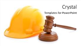  Presentation with labor law - PPT theme featuring labor law concept wooden judge background and a white colored foreground