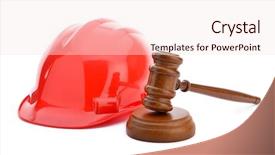  Presentation with construction law - Colorful PPT theme enhanced with labor law backdrop and a sky blue colored foreground