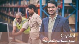  Presentation with digital - Amazing slide set having labor management - portrait of manager using digital backdrop and a  colored foreground