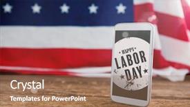  Presentation with american flag - Colorful slide deck enhanced with labor mobility - flare against american flag backdrop and a coral colored foreground