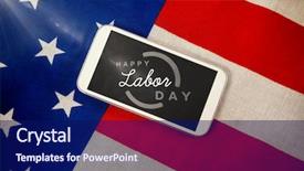  Presentation with labor - Cool new slides with labor mobility - flare against cellphone on american backdrop and a navy blue colored foreground