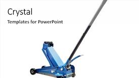  Presentation with tire - Colorful presentation design enhanced with labor mobility - image of tire jack isolated backdrop and a white colored foreground