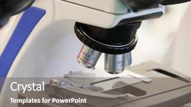  Presentation with microscope - Beautiful slide deck featuring labor mobility - professional medical laboratory microscope backdrop and a gray colored foreground