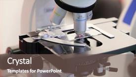  Presentation with microscope - Colorful slide set enhanced with labor mobility - professional medical laboratory microscope backdrop and a  colored foreground