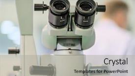  Presentation with microscope - Slide set featuring labor mobility - professional medical laboratory microscope background and a  colored foreground