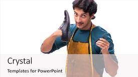  Presentation with history earth globe isolated white - PPT theme having labor mobility - young handsome shoemaker isolated background and a white colored foreground