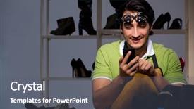  Presentation with labor - Beautiful PPT layouts featuring labor mobility - young shoemaker in workshop backdrop and a gray colored foreground