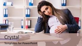  Presentation with pregnant labor - Cool new slide deck with labor pain - young pregnant woman working backdrop and a coral colored foreground