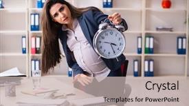  Presentation with pregnant labor - PPT theme consisting of labor pain - young pregnant woman working background and a soft green colored foreground