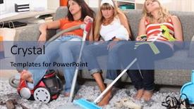  Presentation with labor strike - Amazing slides having labor strike - fed up of housework backdrop and a ocean colored foreground