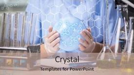  Presentation with solutions - Slides featuring laboratoire chimique - experienced lab assistant working background and a coral colored foreground