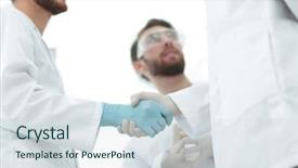  Presentation with medical worker and brain - Amazing PPT theme having laboratorio da saude - cropped shot of medical workers backdrop and a sky blue colored foreground