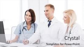  Presentation with medical technology healthcare - PPT theme enhanced with team work laboratory - healthcare medical and technology background and a  colored foreground