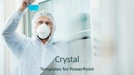  Presentation with biohazard - Theme enhanced with laboratory - scientist studying new biohazard substance background and a lemonade colored foreground