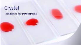  Presentation with blood clot - PPT theme consisting of laboratory analysis of blood close background and a  colored foreground