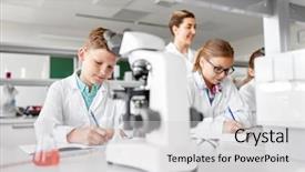  Presentation with children education - Presentation consisting of laboratory and writing to workbook background and a light gray colored foreground