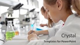  Presentation with education children technology science - Slide set consisting of laboratory and writing to workbook background and a light gray colored foreground