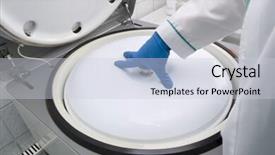  Presentation with lid - Cool new PPT layouts with laboratory assistant closes a lid of a centrifuge backdrop and a lemonade colored foreground