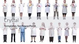  Presentation with liquid - Presentation theme with laboratory-assistant-holding-a-flask background and a light gray colored foreground