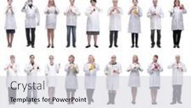  Presentation with liquid - Theme enhanced with laboratory-assistant-holding-a-flask background and a light gray colored foreground