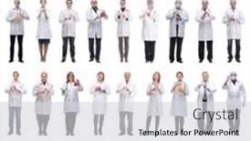  Presentation with liquid - Slide set having laboratory-assistant-holding-a-flask background and a light gray colored foreground