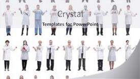  Presentation with liquid - Presentation theme featuring laboratory-assistant-holding-a-flask background and a light gray colored foreground