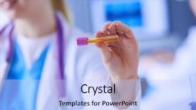  Presentation with test tube laboratory - Cool new presentation design with laboratory assistant holding test tube backdrop and a sky blue colored foreground