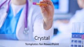  Presentation with tea leaves test tube - Theme having laboratory assistant holding test tube background and a light blue colored foreground