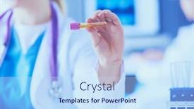  Presentation with test tube laboratory - Slide set consisting of laboratory-assistant-holding-test-tube background and a sky blue colored foreground
